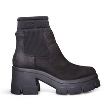 UGG BROOKLYN CHELSEA BLACK LEATHER WATERPROOF WOMEN'S BOOTS SIZE US 9/UK 7 NEW picture