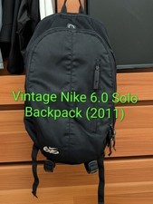 Vintage Nike 6.0 Solo Backpack Black Zip Polyester/Nylon 4 Pockets BA4281-001 picture
