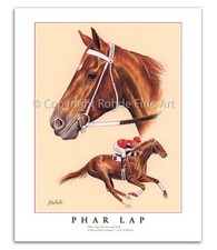 PHAR LAP horse racing racehorse LIMITED EDITION ART PRINT Australia Thoroughbred picture
