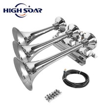Large HUGE Train Horn 150DB Triple 3 Trumpet Truck Air Horns LOUD Sound 12V/24V picture