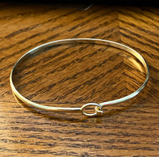 10k YG hook bangle bracelet,YG over sterling silver regular size picture