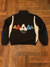 Palace Mens Bomber Jacket Full Zip Stand-Up Collar Black Blue White Size L picture
