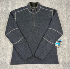 New Kuhl Thor Sweater Mens XL Pirate Blue Quarter Zip ThermoKore Pullover NWT picture