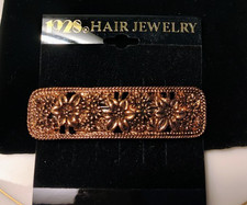 Vtg 1928 Jewelry Silver Spring Flowers  Hair Barrette Clip Stock Out NWT picture