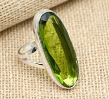 Dazzling Peridot Gemstone Handmade 925 Solid Sterling Silver Lovely Jewelry Ring picture