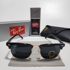 US Ray-Ban RB3016 Sunglasses Clubmaster Classic Black Frame Glass Gray Lens 51mm picture