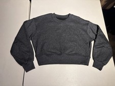 Lululemon Sweater Women's 4 Perfectly Oversized Crop Spark Black Sweatshirt Gym picture