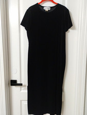 Vintage Ronni Nicole Petite Black Velvet Maxi Dress Sz 10P Stretch Pullover  picture