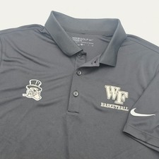 Wake Forest Demon Deacons Polo Shirt Mens Small Black Nike DriFIT Basketball picture