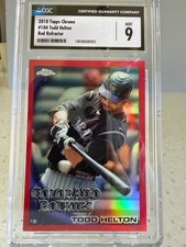 2010 Topps Chrome 'Red Refractor' Todd Helton #104 serial /25 CGC Mint 9 picture
