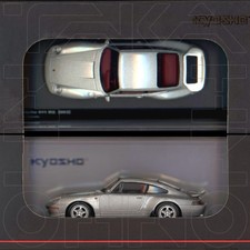Porsche 911 993 RS 1995 KYOSHO ORIGINAL 1:64 KS07048A7 Silver RARE RED INTERIOR picture