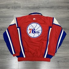 Vintage 1990S Starter Philadelphia 76Ers Windbreaker Jacket Large Men’s Red NBA picture