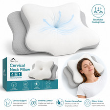Cervical Neck Pillow Memory Foam Pain Relief Ergonomic NIVOR 4-in-1 New picture