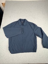 Vintage White Sierra Mens Windbreaker XL Navy Blue Nylon Full Zip Collared picture