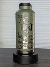 64oz Klean Kanteen TKWide Custom Laser Engraved “Not All Who Wander” Green picture