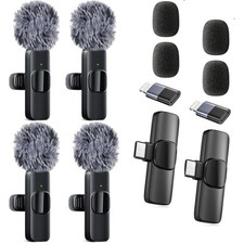 4PCS Wireless Microphone Mini Mic for iPhone/Android Phone, Lavalier Micr picture