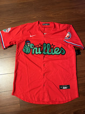 Red  Men's Philadelphia Phillies Philly Phanatic Stitched Jersey USA Seller picture