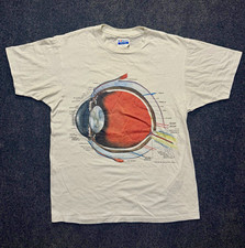 True Vintage 1987 Eyeball Eye Anatomy Obscure Medical Art T Shirt Size L picture