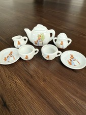 Vintage 1974 B. Shackman Rabbit Bunny Miniature Tea Set No. 3758 9 Pc Taiwan picture