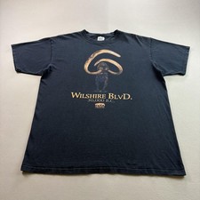 Vintage Mammoth T-Shirt Mens Large Black Page Museum La Brea Tar Pits Wilshire picture