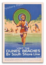 1926 Dunes Beaches - South Shore Line - Vintage Travel Poster Print - 20x30 picture