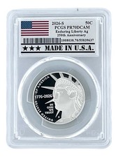 2026 S Silver Enduring Liberty Half Dollar PCGS PR70 DCAM Made In USA Holder picture