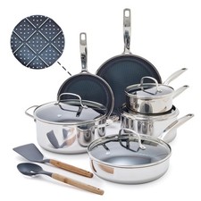 12-Piece Stainless Steel Nonstick Cookware Set - Blue Diamond Hybrid, Durable & picture