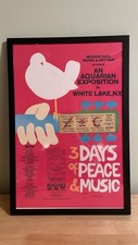 Woodstock Custom Framed 12”x18” Poster & 2”x6” Woodstock Ticket picture