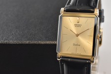 Vtg 1987 [Near MINT] SEIKO Dolce 7730-5020 Gold Tank Quartz Men's Watch JAPAN picture