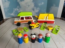Vintage Fisher Price Little People Play Car/Jeep & Pop-Up Camper #992. MINT picture