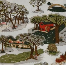 Vintage Toile Cotton Fabric 2005 SULLIVANs INTL Multicolored BY THE YARD picture