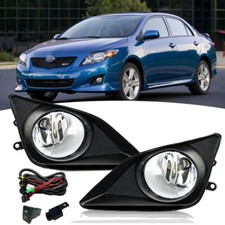 For 2009-2010 Toyota Corolla Pair Clear Bumper Driving Fog Lights Lamps w/Switch picture