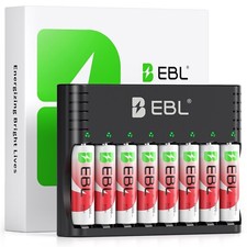 EBL 8x 1.5V AA Rechargeable Batteries 3000mWh Double A Lithium Battery +Charger picture