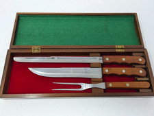 Vintage Westminster USA 3-Pc Carving Set w/ Wood Handles & Box – 1951 1952 1953 picture