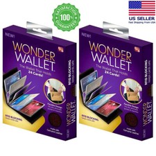 2pcs Original Wonder Wallet Amazing Slim RFID Wallet As Seen on TV Black Leather picture