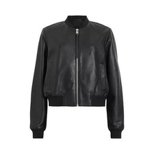 NEW,  ALLSAINTS Orten Leather Bomber Jacket in black Size 8 #SJ2592 picture