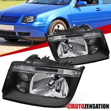 Fit 1999-2005 Volkswagen Jetta Bora MK4 Black Headlights Lamps Left+Right 99-05 picture