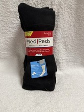 Brand New Medipeds Men’s XL Diabetic Black Socks picture