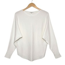 Vila Milano NWT Dolman Sleeve Knit Pullover Sweater Scoop Neck White M Classic picture