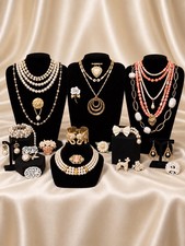 Vintage High End Gold Tone Jewelry Lot Monet Napier Coro Necklaces Bracelets EUC picture