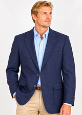 Vintage L.L.Bean Blazer Mens 44R Navy Blue Made USA 100% Polyester Sport Coat picture