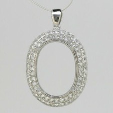 Sterling Silver Semi Mount Pendant Setting OV 20x15 18x13 16x12 14x12mm Topaz picture