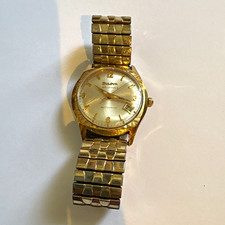 Bulova Vintage 1960s 23J Automatic Date Gold-Plated 34mm Silver Dial picture