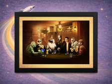 Framed Universal Monsters at the Pub – Classic Horror Wall Art Print 12x8 picture