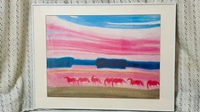 Andre Brasilier Poster Horse Ciel Rose Art Artwork Framed Signed picture