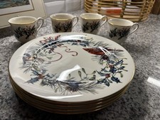 Lenox Winter Greetings Cardinal China Set, 8 Pieces, Cups & Plates picture
