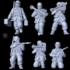 German Infantry Panzerschreks 28mm WW2 Unpainted Resin Wargame Miniatures picture
