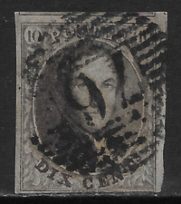 BELGIUM SCOTT 10 USED FINE - 1858 10c BROWN ISSUE - KING LEOPOLD I (C) picture