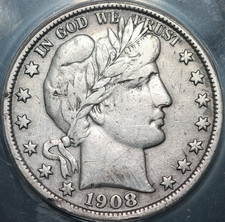1908-S Barber Half Dollar ANACS VF35 Details Silver 50C Cert#7870399 picture