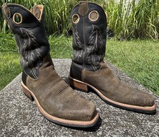 Tecovas The Parker 9ee Rough Out Cowboy Boots In Navy Calf Leather Men's 9 Wide. picture